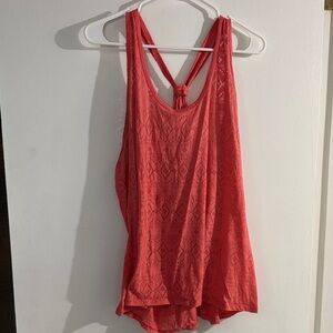 Coral Lace Sleeveless Top